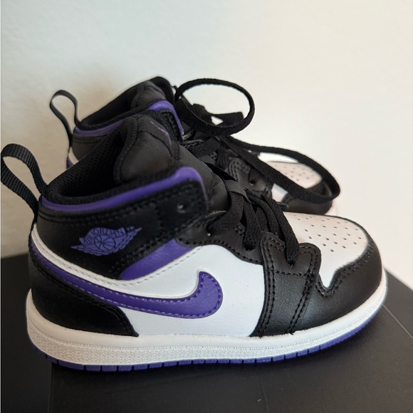 Jordan Kids Black and Purple Sneakers - Picture 1 of 7